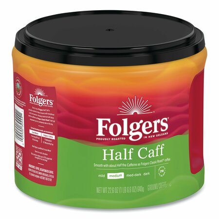 Folgers Coffee, Half Caff, 25.4 oz Canister, PK6 2550020527CT